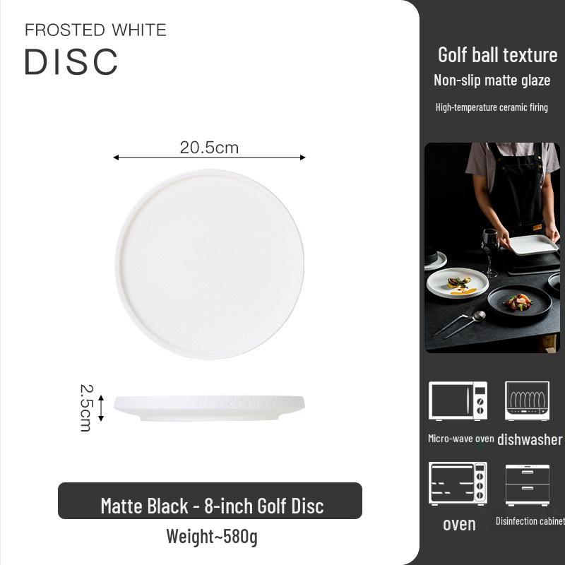 Ceramic Black Square Western Steak Plate - Creative Japanese Tableware.