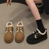 2025 new autumn and winter fashion non-slip velvet women's platform cotton shoes comfortable casual double buckle warm cotton shoes