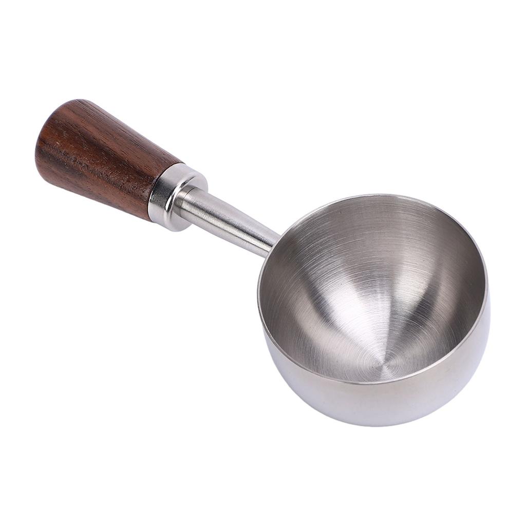 Coffee Scoop Vintage Bean Tea Measuring Spoon Retro 304 Stainless Steel Short Wooden Handle Kitchen Utensil for Serving