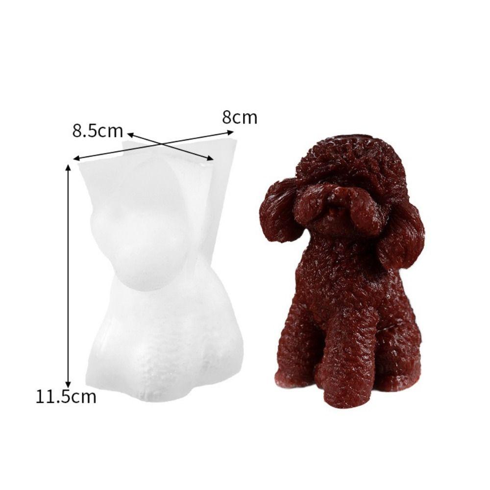 

White 3D Dog Mould 11.5*8.5cm Teddy Puppy Silicone Mould Chocolate Making Chocolate