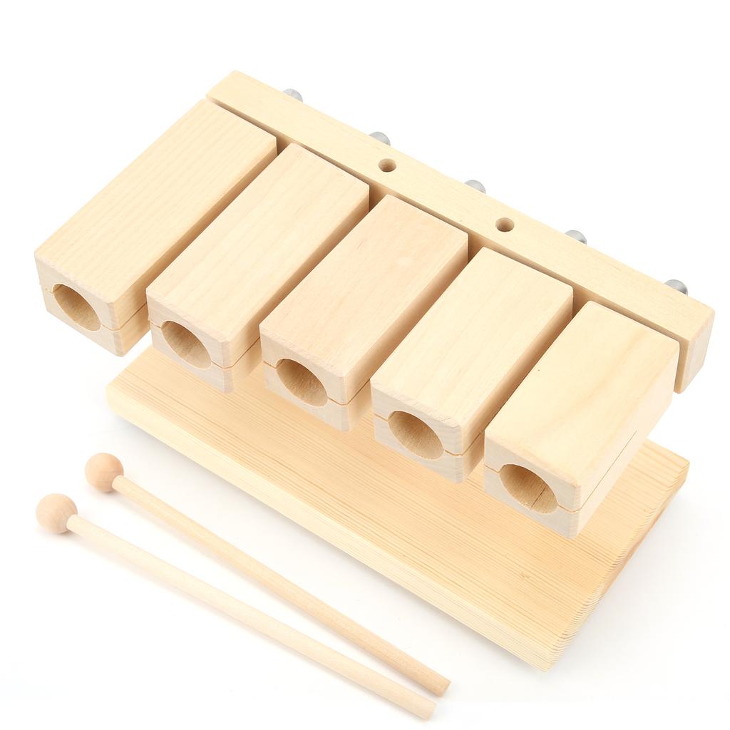 Wood Percussion Block 5 Tones Rhythm Maple Blocks with Hammer for National Opera Music