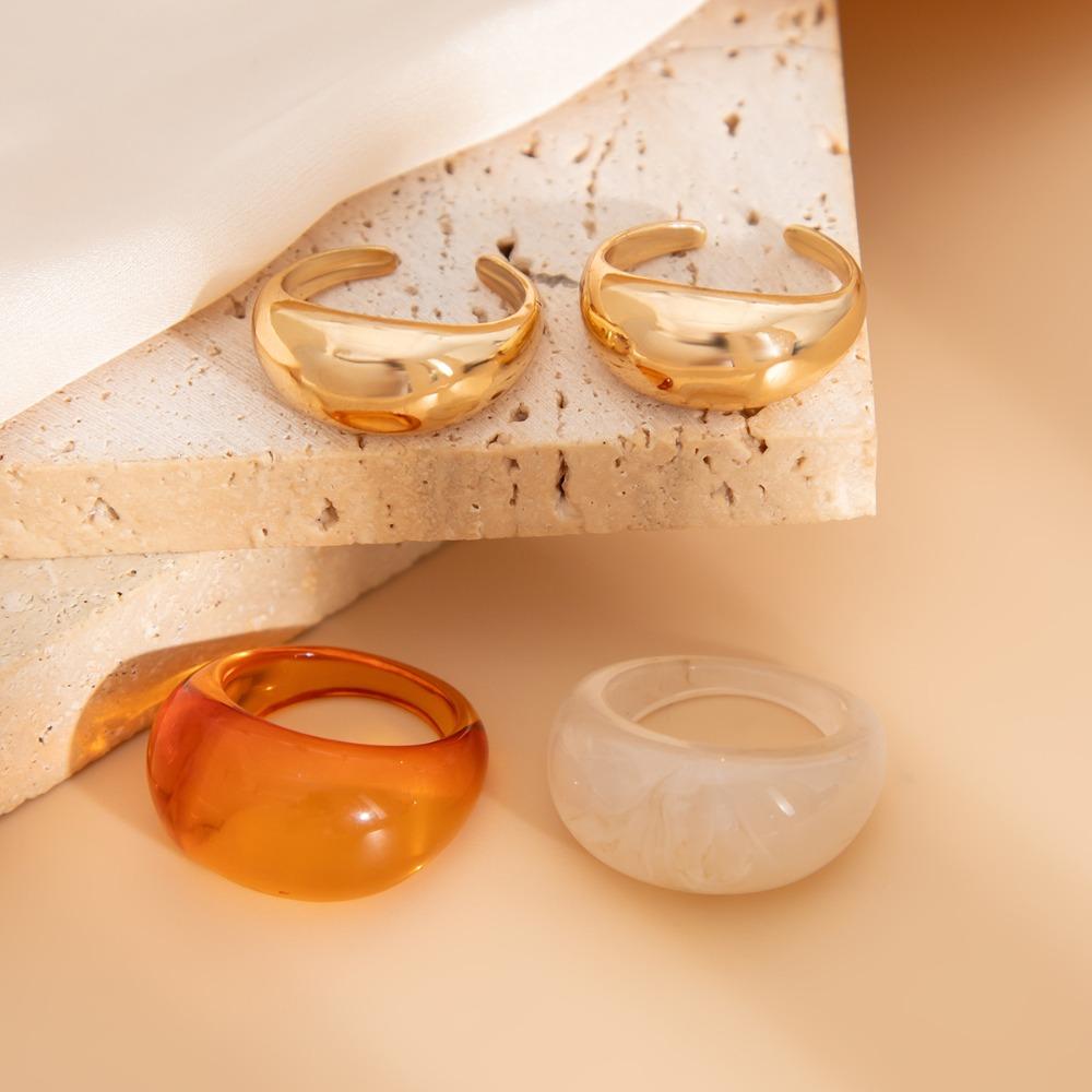 

4 шт./компл. Красочные кольца в виде капель воды Золотое элегантное кольцо Винтажное кольцо золотого цвета Подарки