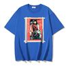 Off-White 2025 Summer New OW Motorcycle Girl Pattern Printed Short Sleeved T-shirt for Men and Women