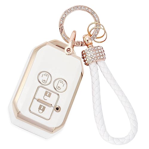 

[ZANEKO] Чехол для ключей Совместим с Suzuki New Spacia Чехол для ключа Spacia Custom Solio Flair Wagon Чехол для смарт-ключа Легкий (белый)