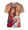 Mode Notre-Dame de Guadalupe Vierge Marie Imprimé T-shirts pour femmes Manches Courtes Col Rond Vêtements pour Hommes Confort Y2k Vêtements pour Femmes