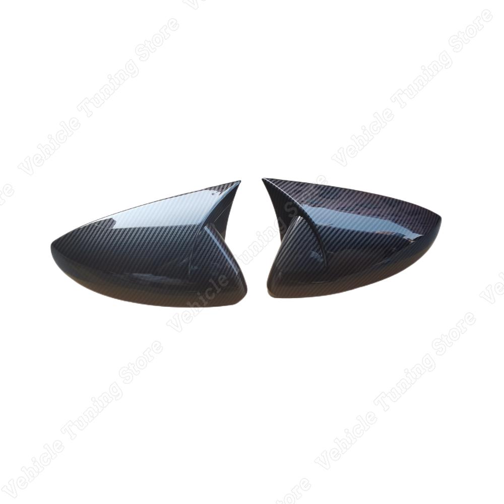 For Volkswagen POLO MK6 2pcs Gloss Black Car Rear View Mirror Cover Caps Trim Shell Frame POLO 6 MPI GTI GTD TSI TDI
