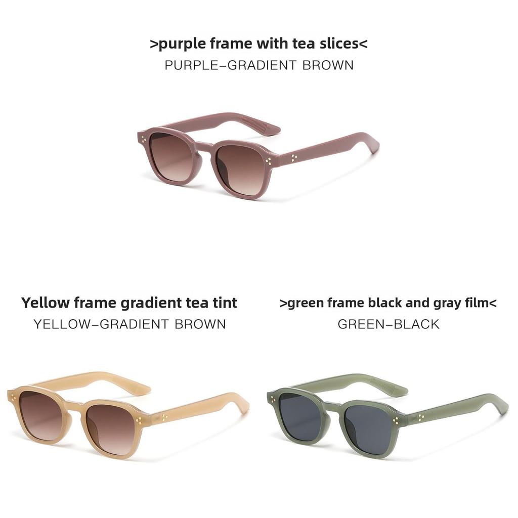 Vintage Round Frame Sunglasses With Uv400 Protection For Fashionable Outings And Travel