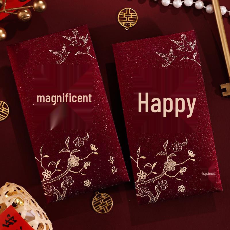 Roter Doppelglück Hochzeitsgeldumschlag für Frischvermählte