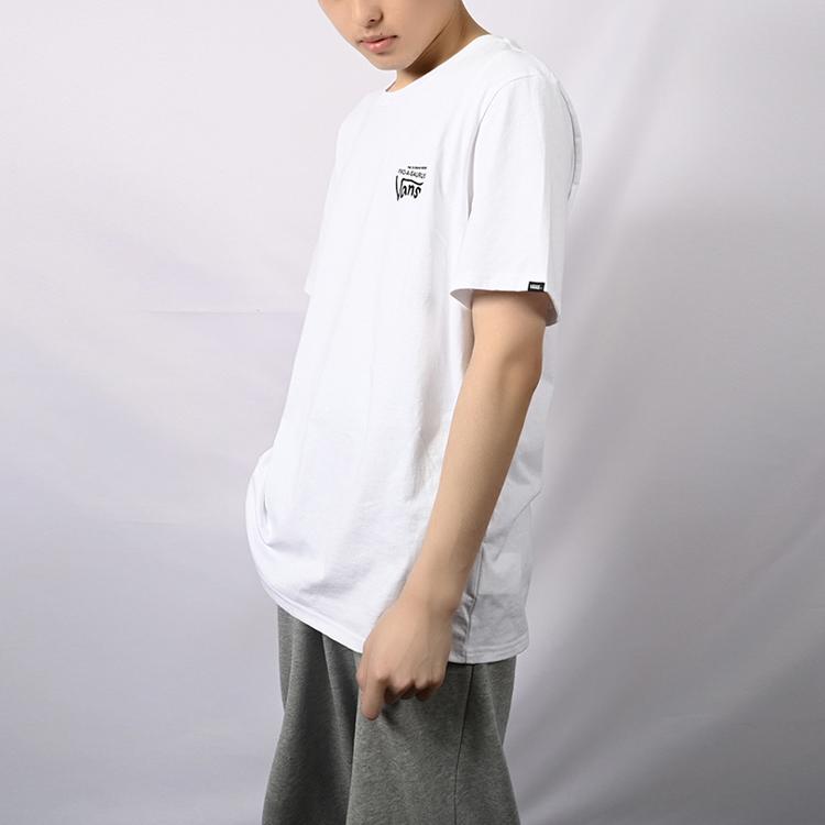 Vans Dinosauří Skateboard Kreslený Potisk Sportovní Americké Vintage Tričko s Krátkým Rukávem a Kulatým Výstřihem Unisex Tričko Bílé VN0A5F33WHT