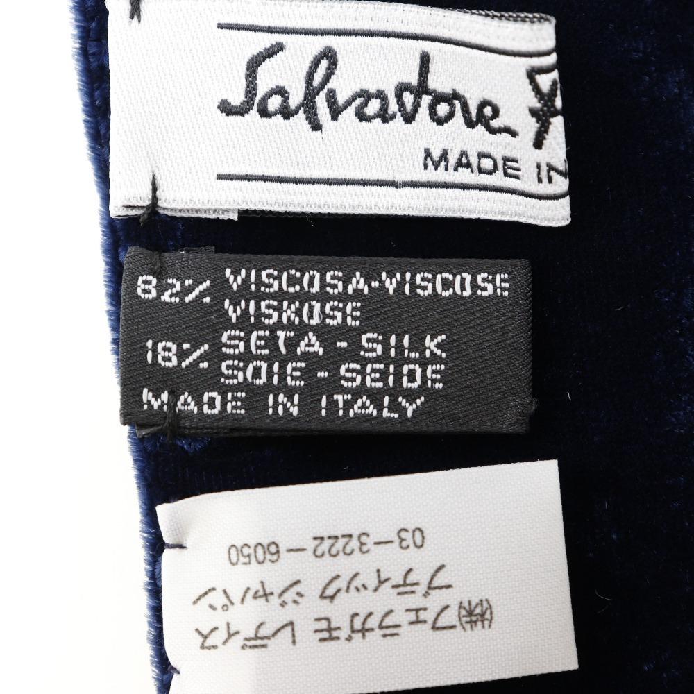 Salvatore Ferragamo Scarf Stall Navy blue Velor Women Used