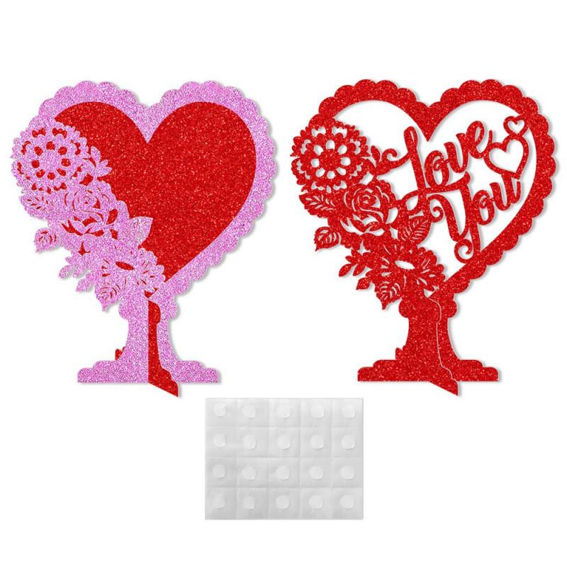 Day Decoration Valentines Love Heart 3d Ornament Desktop Photo Props Arrange
