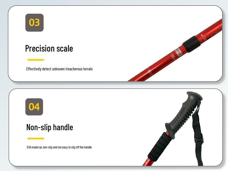 Telescopic Non-Slip Aluminum Alloy Hiking Poles for Seniors - Anti-Fall Walking Sticks