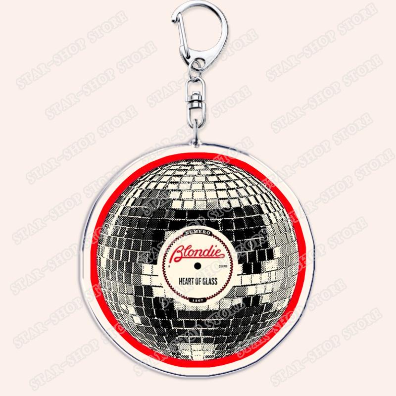 Aesthetic Indie Red Record Music Keychains for Women Accessories Bag Retro Vinyl Label Player Key Chain Fans Gifts Keyrings