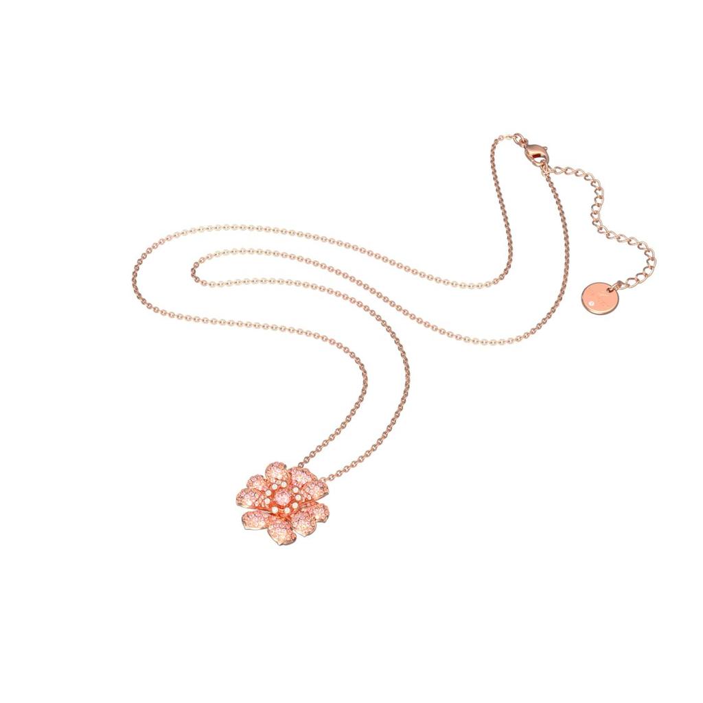 Swarovski Connexus Heart Lotus Shaped Gold Plated Necklace Women Necklace 5615093