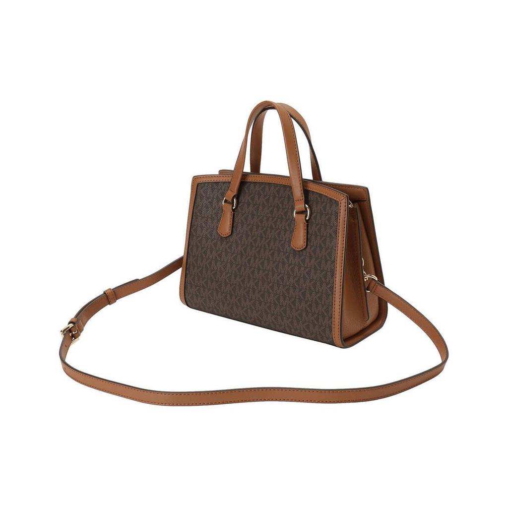 New MICHAEL KORS Chantal Artificial Leather Shoulder Bag, Handbag Small Women's Dark Brown/Acorn Brown 30F2G7CM1B-252