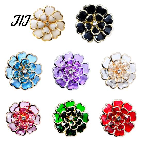 Sophisticated Apparel Accessories Vintage Rhinestone Flower Button Covers, Snap On Decorative Gift Ideas for Fashion Enthusiasts Metal Shirt Cufflinks