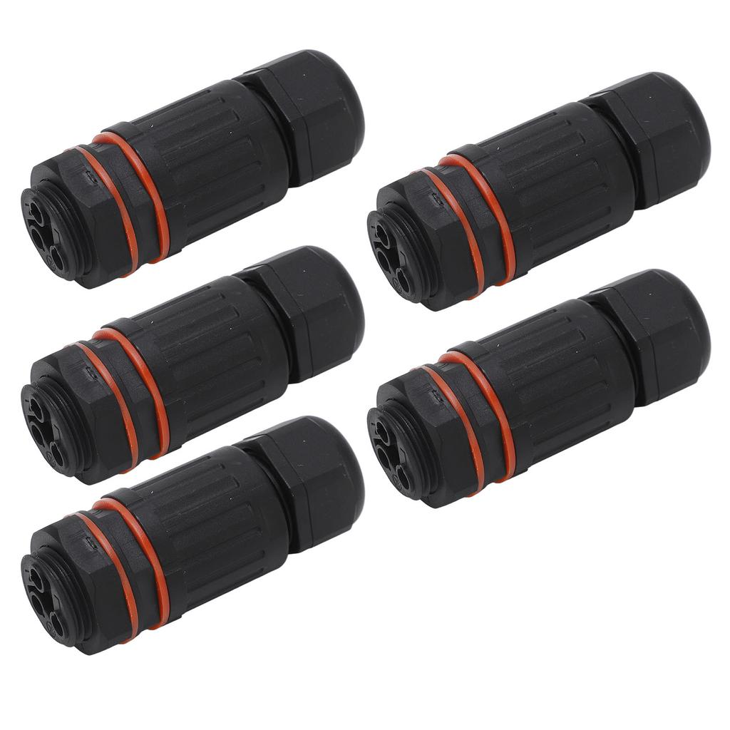 5pcs 3 Pole Wire Connector 250V 16A IP68 Waterproof Electrical Junction Box Connector for LED Lighting
