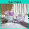 Wall Double Coffee Mug Glass 250350ml Feather Design Cup With Handle Insulated Antiscalding Comfortable Grip Temperature Control Tumbler For Tea
