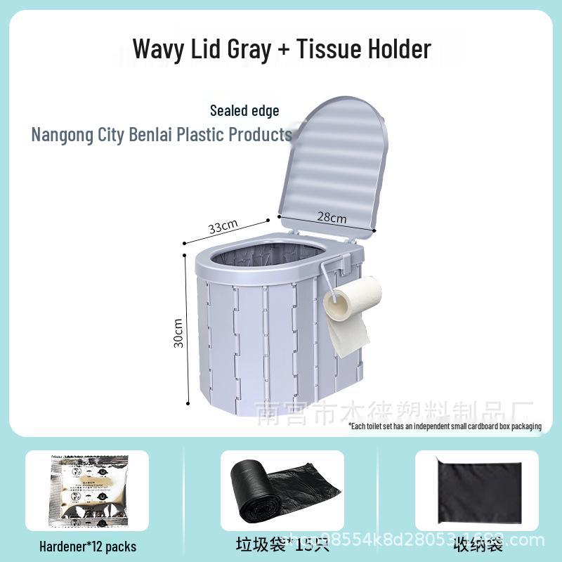 Toaletă Portabilă Pliabilă pentru Excursii în Aer Liber și cu Mașina – Ideală pentru Doamne și Adulți