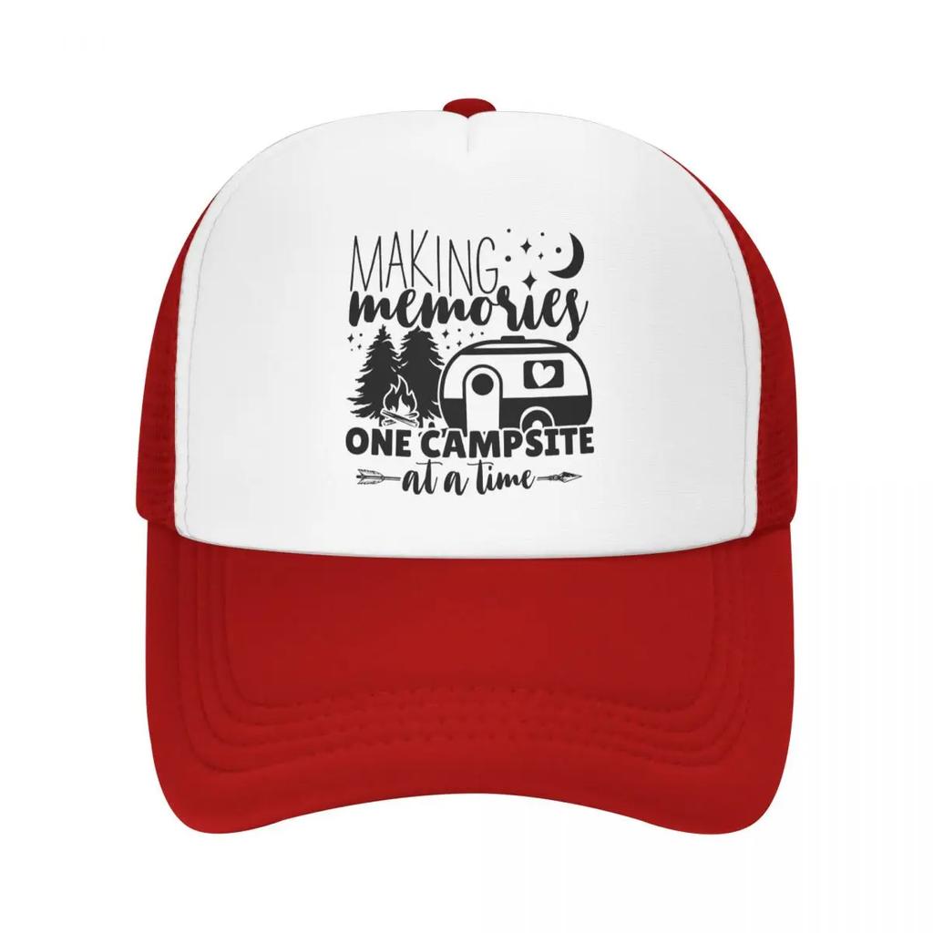 Custom Adventure Camping Happy Camper Baseball Cap Women Unisex Breathable Trucker Hat Streetwear Snapback Hats