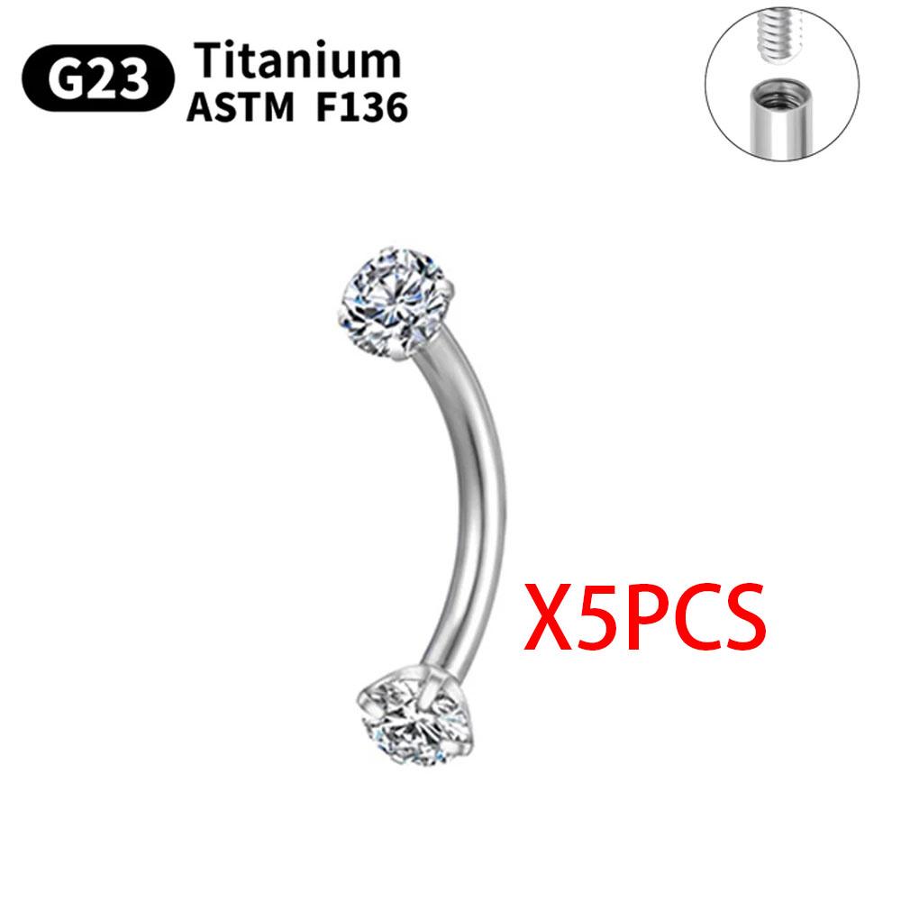 1/5/10pcs G23 Titanium Piercings Labret Stud Lip Nose Piercing Kit Eyebrow C Rod Body Jewelry ASTM-F136 Cartilage Earring