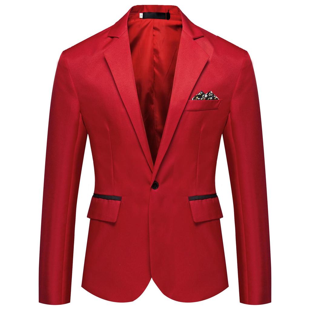 Men's Casual Business Wedding Long Sleeve Buttons Slim Fit Suit Coat Jacket