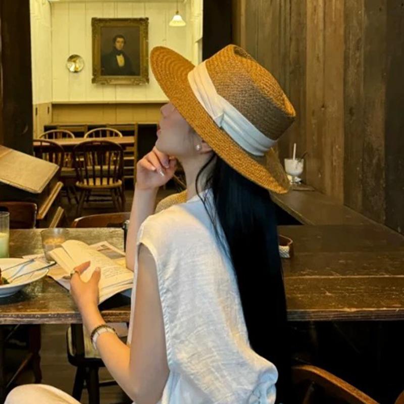 High-Quality Wide-Brimmed Panama Straw Hat For Beach Trips Summer Sun Protection Hat
