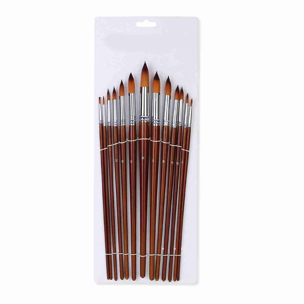 Wooden Paint Brushes Set Round Tip Paint Brushes Versatile Watercolor Brushes  Oil Painting