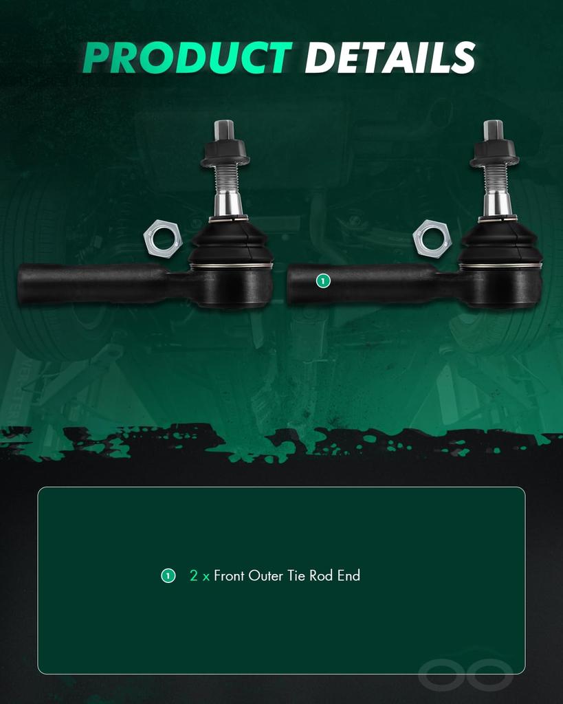 SCITOO Suspension Kit 2pcs Front Outer Tie Rod Ends for RWD 2005-2010 Chrysler 300