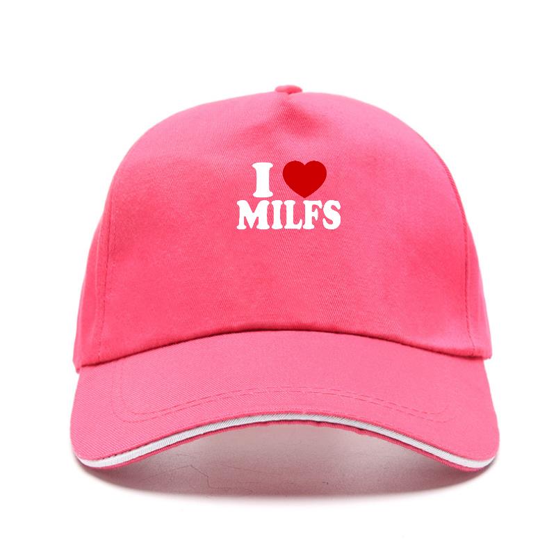 Ich liebe MILFS Ich liebe heiße Mütter Aufdruck Baseballkappe Lässig Unisex Damenhut verstellbar Sommer Truckerhüte Gorras