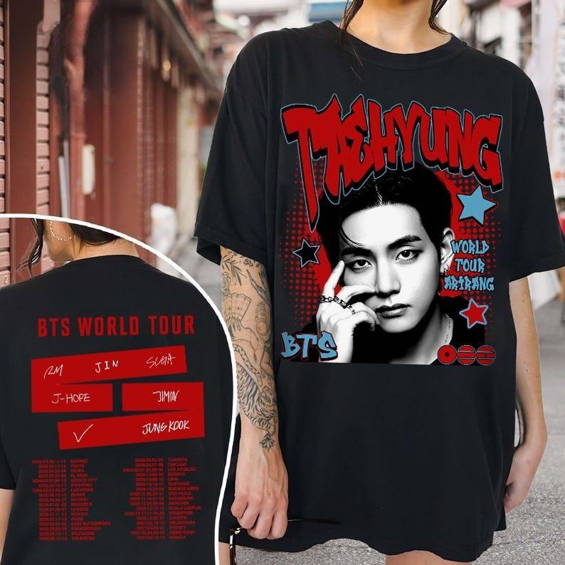 2026 Begränsad Kpop Pojkband Medlem T-shirt, Kpop Tröja, Bts Turné Present, Världsturné Merch, Arirang Kpop Bangtan, Bts Fandom Present till Fan