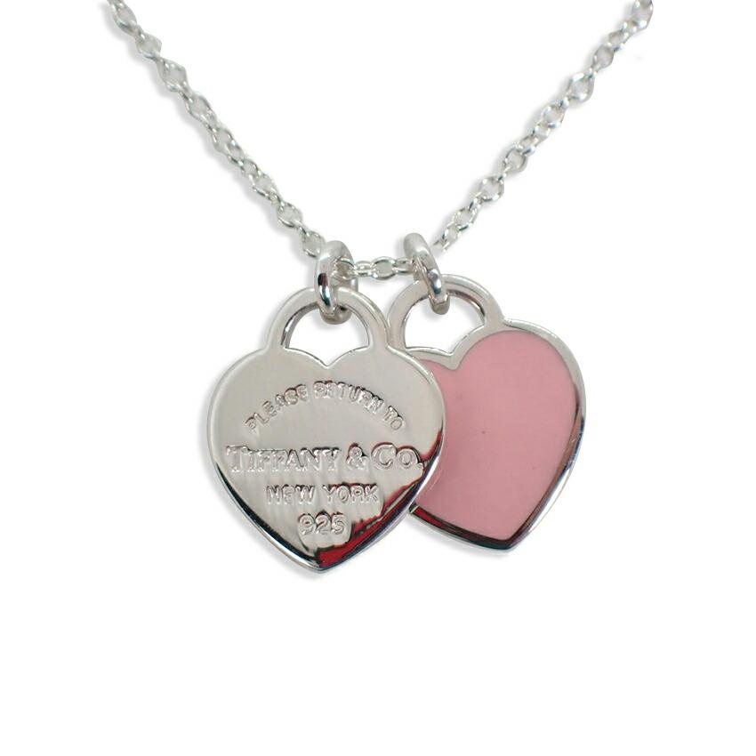 

[Б/у] TIFFANY/Tiffany 925/Эмаль Вернуться к Tiffany Двойной кулон с биркой в виде сердца [g200-49]