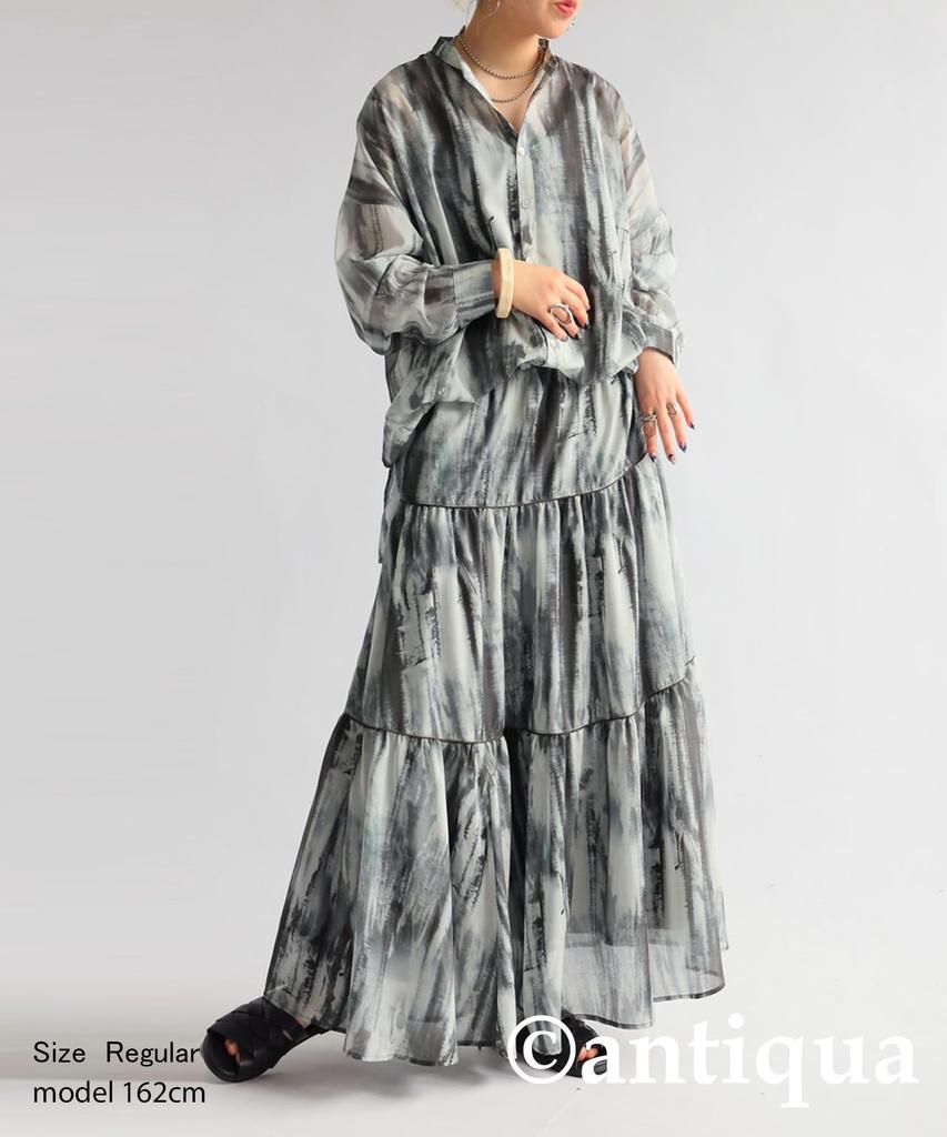 Antiqua Sheer Long Regular Size Women's Shirt, Sleeve, (S-L), 15, Gray, PO-00179