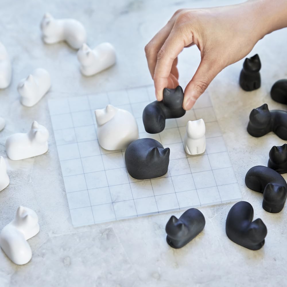 Ash Concept (h Conceot) +d Nego Cat Territory Game DA-1360 2-Player Cat Board Game Go-Style Educational Toy Adults and Children Gift Made In Japan Enj