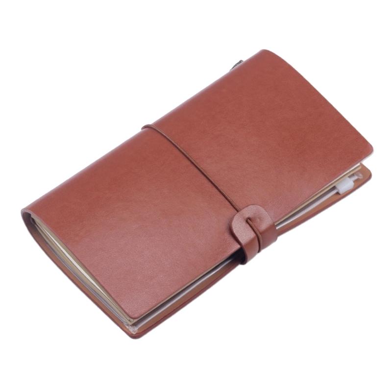 Compact PU Leather Traveler Notebook with Multiple Inserts A6 Size Portable Diary Suitable for Students Professionals