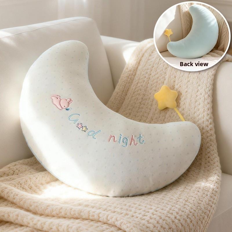 Cloud Moon Star Embroidered Plush Pillow For Girls Sleep Bed Decor Gift