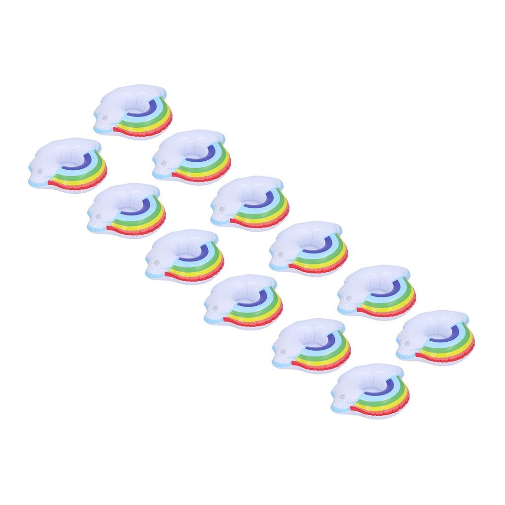12Pcs Colorful Cloud Inflatable Coasters Floats Cup Holders Children Toy for Summer Pool