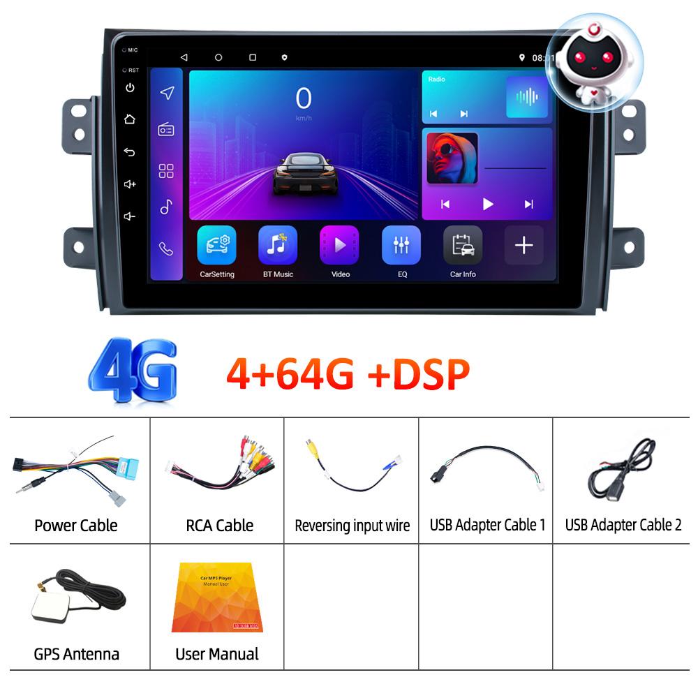 Reakosound Android 9'' HD Mirror Car Radio Player Universal Bluetooth GPS Navigation Audio WIFI For 2006 - 2016 Suzuki SX4