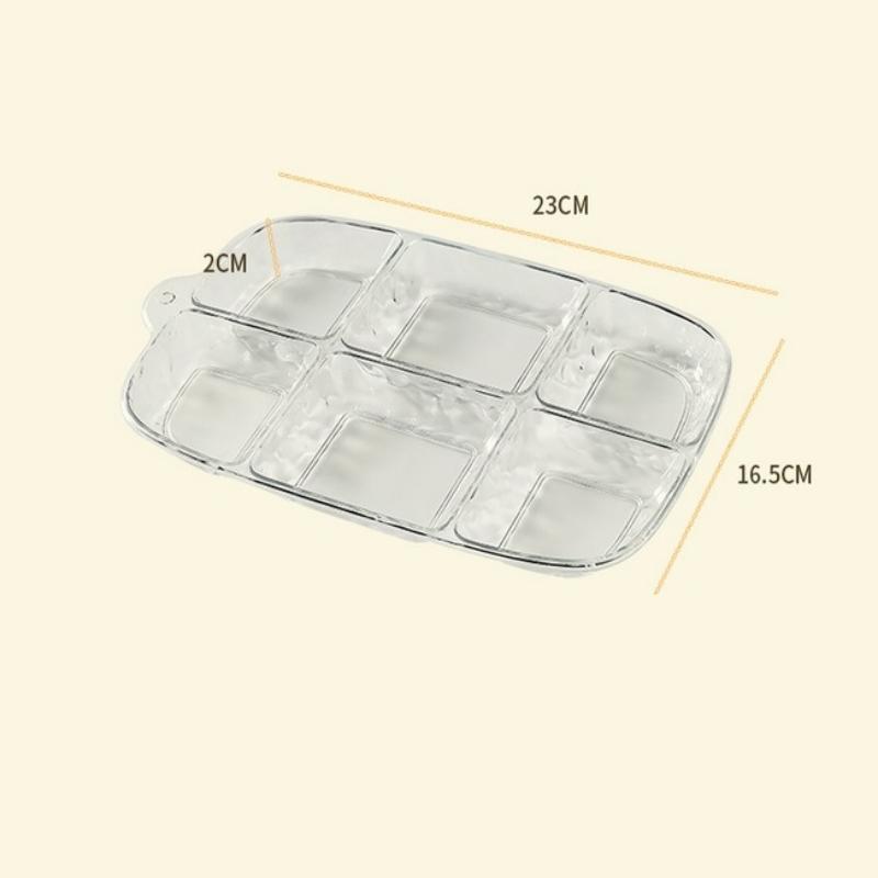 3/5/6 Grids Korean Style Fruit Plates Dining-Table Divided Seasoning Plate Refrigerator Dessert Storage Box Kitchen Gadget
