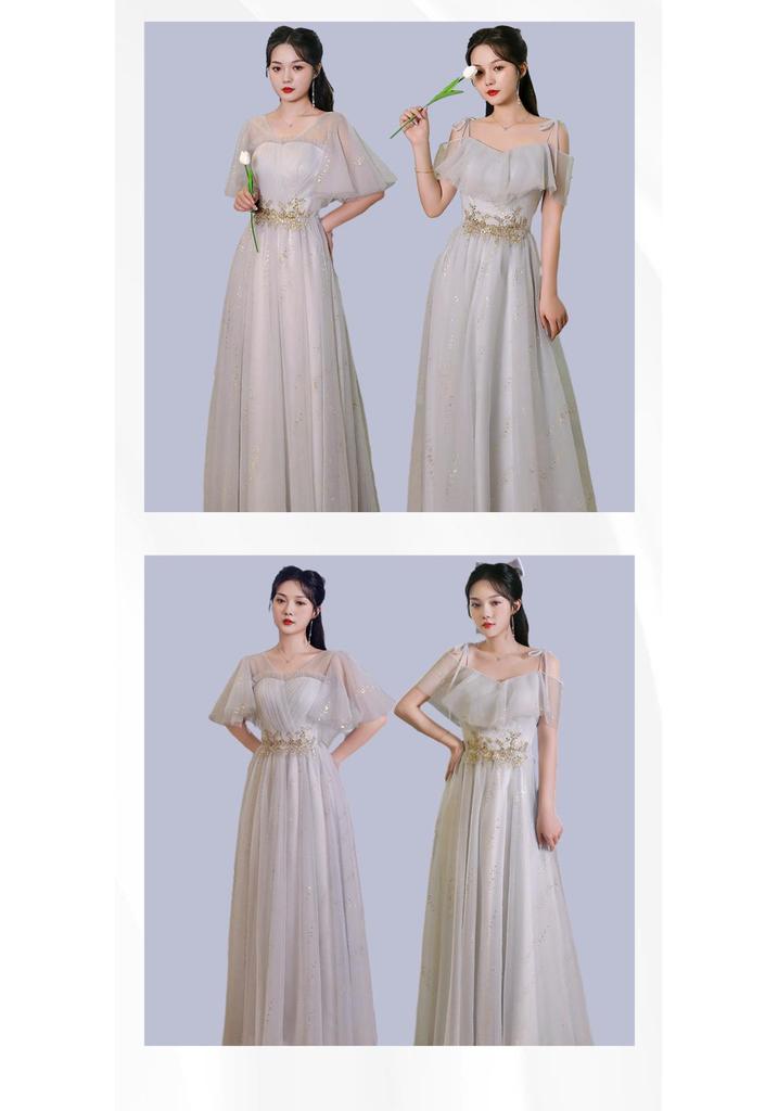 2026 Light Silver Gray One-Shoulder Sequined Bridesmaid & Evening Gown