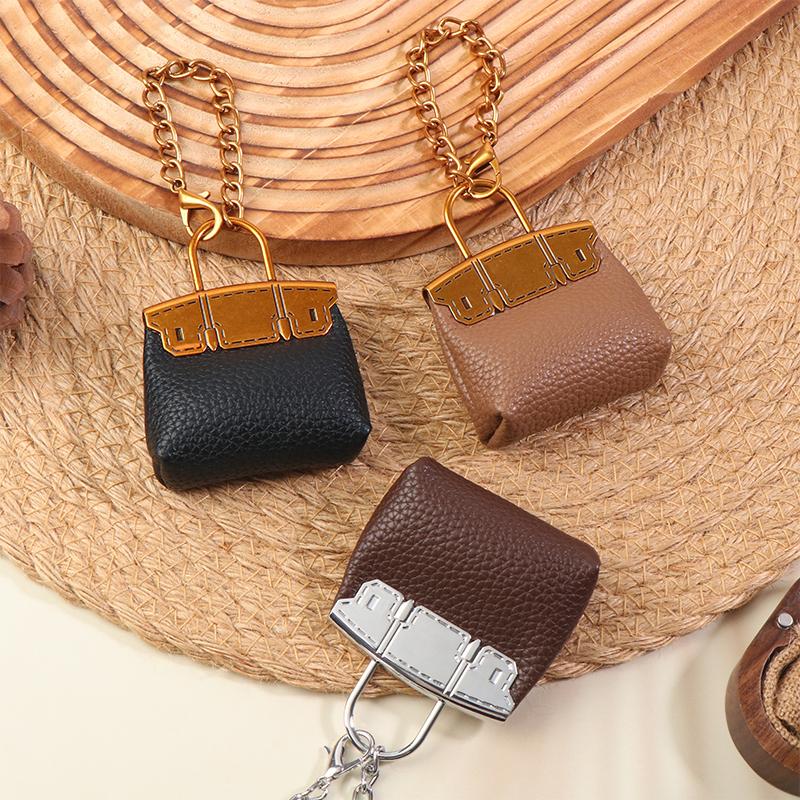 Fashion Pu Small Bag Keychain Simple Keyring Women Bag Charm Handbag Hanging Pendant Diy Accessories Girl Gifts