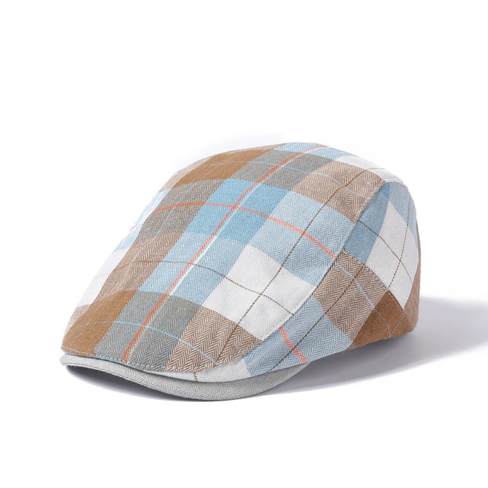 Colorful Plaid Dot Beret Checkered Pattern Retro Painter Hat Personality Forward Cap Ladies