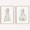 Cute Cartoon Bunny Rabbit Floral Posters Prints Canvas Printing Modern Wall Art Picture for Nursery Living Room Home Decor Gifts