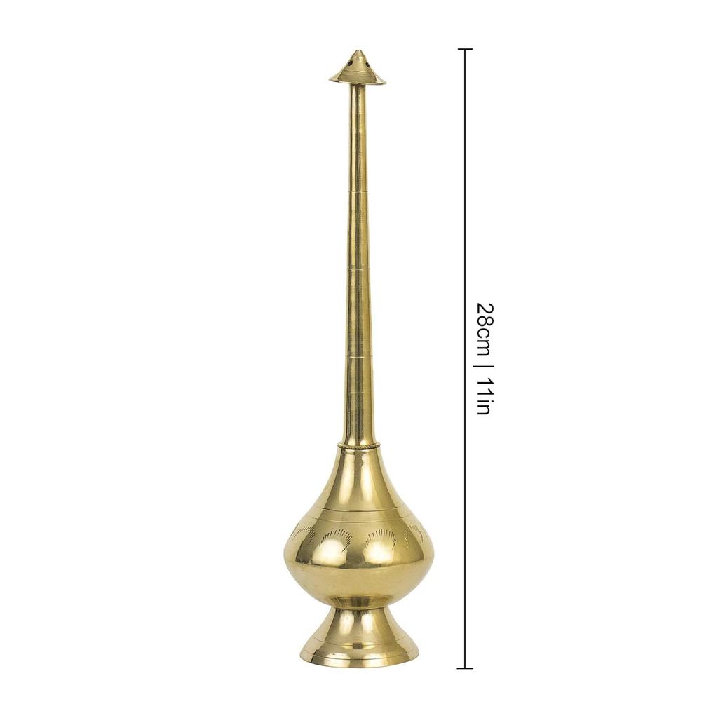 Brass Paneer Sombu Sprinkler Bottle for Holy Water – Traditional Sprout-Top Water Pot for Pooja, Gangajal, Rose Water, Gulab Pash, Perfume, O