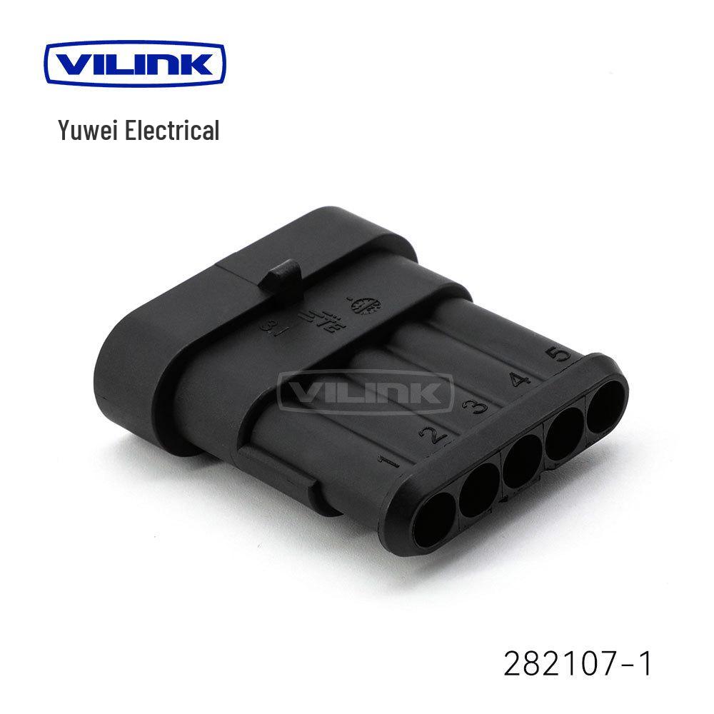 High-Quality AMP Automotive Waterproof Connector Pair for Quick Wire Connection (Male & Female), Model 282080-1.