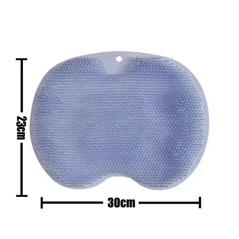 Body Shower Foot Scrubber Brush Wash The Body Cleanser Silicone Sponge Bath Massage Mat Back Brush Wall Mounted with Suction Cup