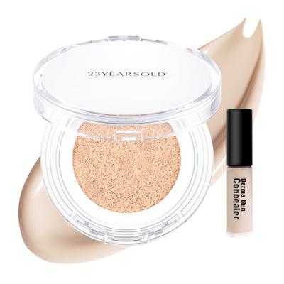 [23 YEARS SOLD] DERMA THIN HEARTLEAF CUSHION NO. 21 (Marshmallow Beige), 12g, SPF 50+ PA++++