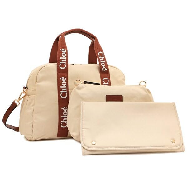 Chloe Boston Shoulder Changing C20190 148 Bag, Bag, Mother's Bag, Bag, Beige/Brown, Women's, [Item]