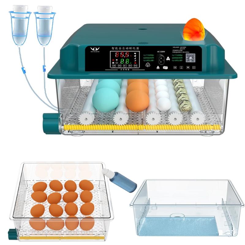 Automatic Smart Egg Incubator Full Digital Control for Chicken/Quail Eggs Compact Startup Incubator Poultry Breeding Equipment