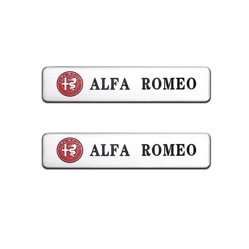 Hub Caps 2PCS 3D Aluminum Alloy Logo Car Rear Trunk Fender Emblem Badge Stickers Decal For Alfa Romeo Giulietta Giulia GT Mito B ze3